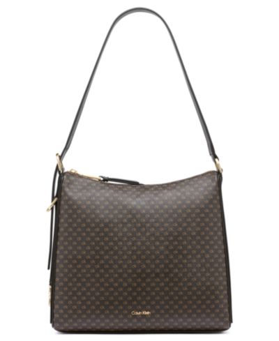Calvin Klein Mandy Mini Signature Top Zipper Shoulder Bag
