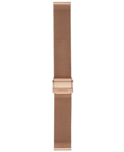 Женские часы Fossil Rose Gold-Tone Stainless Steel Mesh Band, 18mm