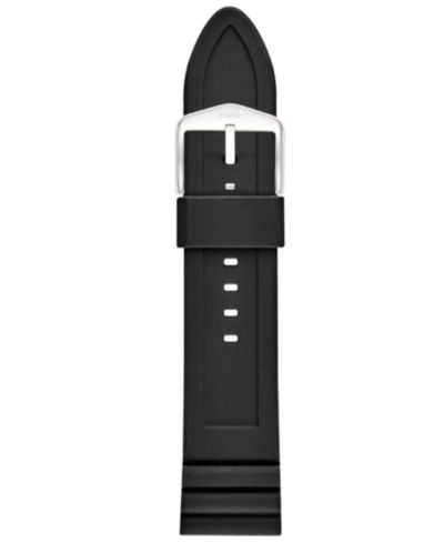 Fossil Men's Black Silicone Band, 24mm