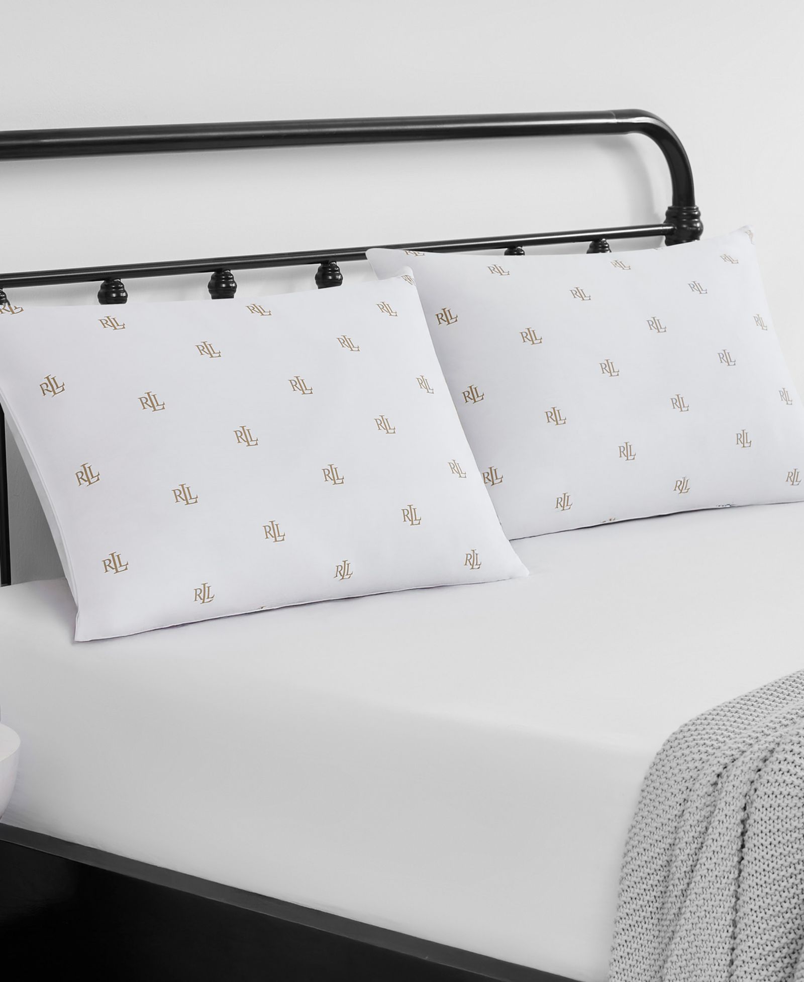 Lauren Ralph Lauren Logo Firm Density 2-Pack Down Alternative Pillow, Standard/Queen