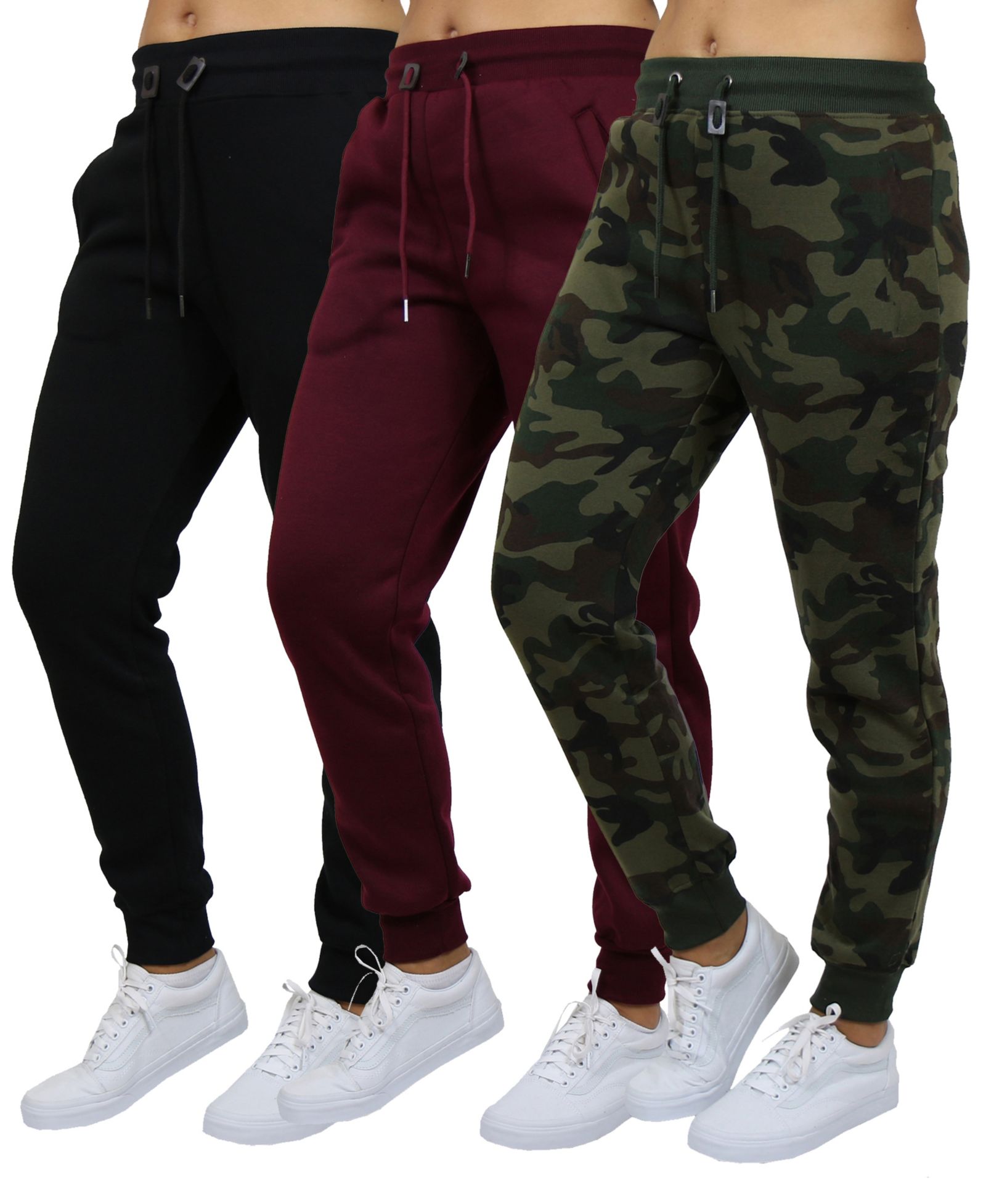 Galaxy By Harvic Женский Loose-Fit Fleece Jogger Sweatpants 3-Pack