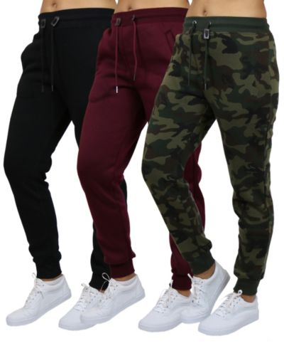 Galaxy By Harvic Женский Loose-Fit Fleece Jogger Sweatpants 3-Pack