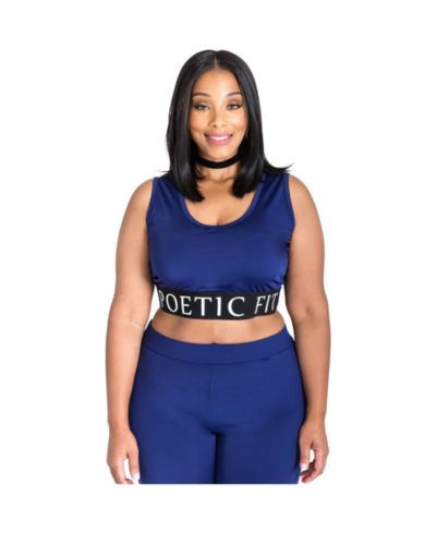 Poetic Justice Plus Size спортивный топ в сетку с V-образным вырезом