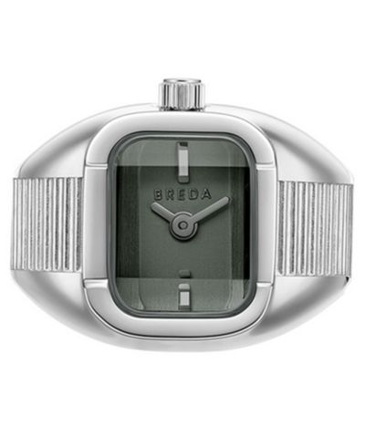 BREDA 'Nocturne' Silver Expandable Ring Watch, 16mm