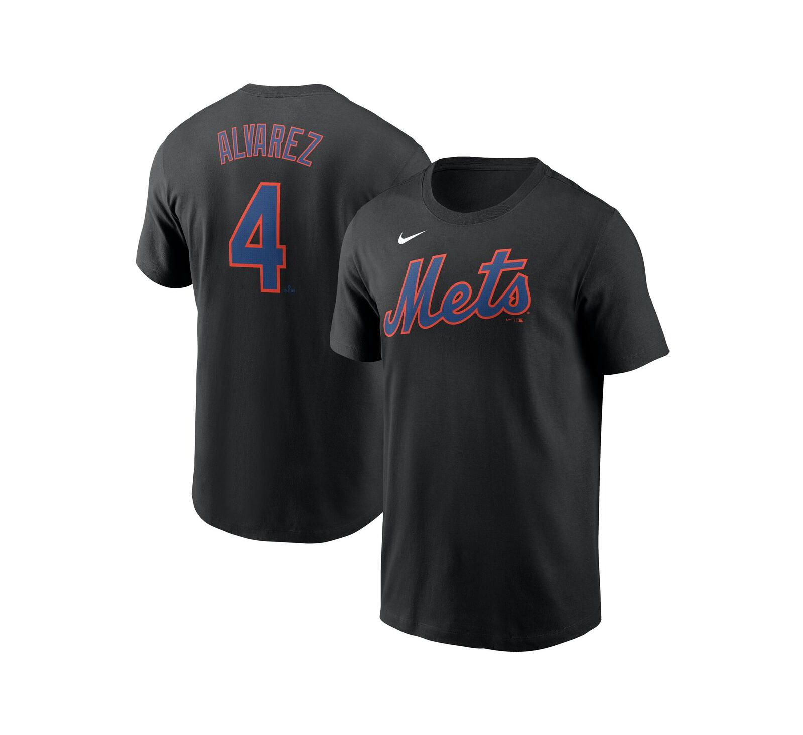 Nike Мужская футболка Francisco Alvarez Black New York Mets Fuse с именем и номером