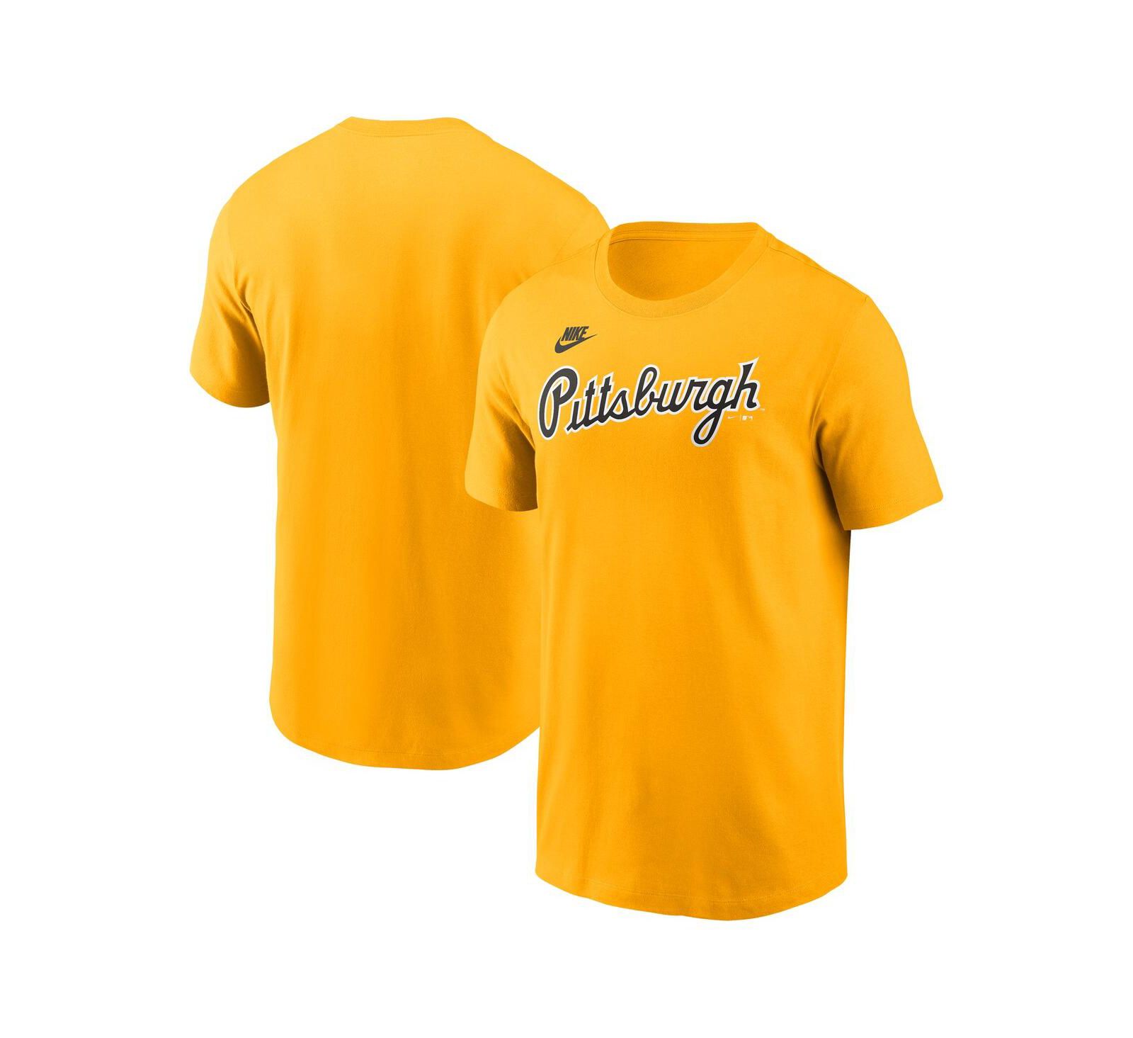 Nike футболка Pittsburgh Pirates Cooperstown Wordmark, золотая, мужская