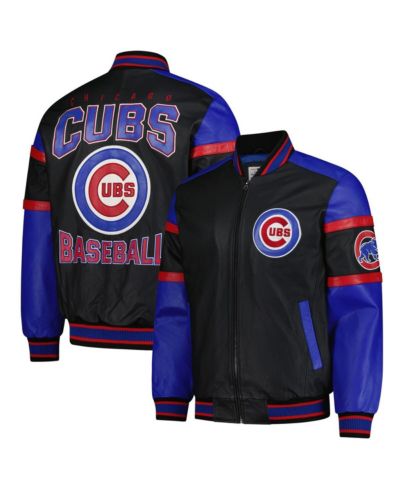 Мужская кожаная куртка G-III Sports by Carl Banks Black Chicago Cubs Full-Zip Varsity