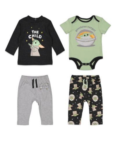 Комплект Star Wars Baby Boys Yoda Bodysuit T-Shirt and Pants 4 Piece Layette Set