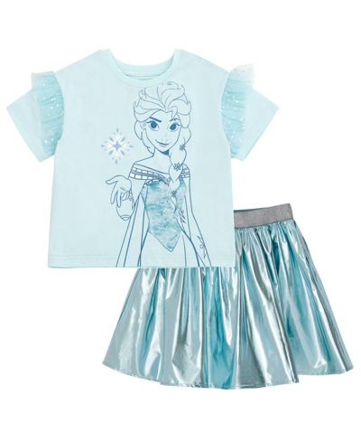 Frozen Детский Disney Queen Elsa T-Shirt and Skirt Outfit Set
