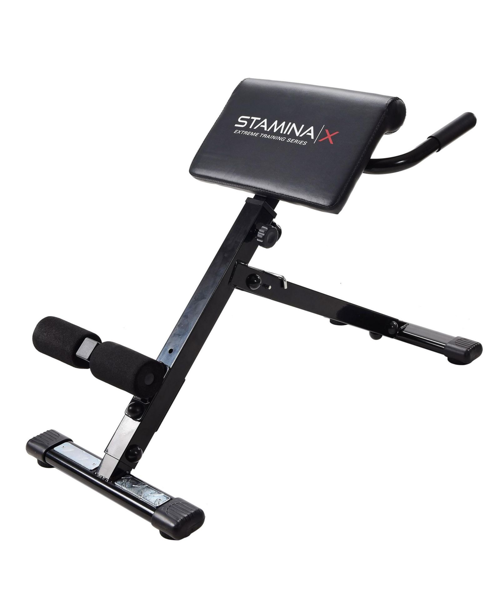 Stamina Products Stamina X Adjustable Ab, Back, and Core Strength Exercise Sit-Up Fitness Hyperextension Weight Bench for At-Home Workouts, Black