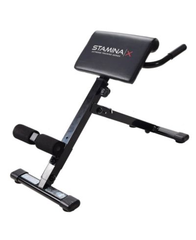 Stamina Products Stamina X Adjustable Ab, Back, and Core Strength Exercise Sit-Up Fitness Hyperextension Weight Bench for At-Home Workouts, Black