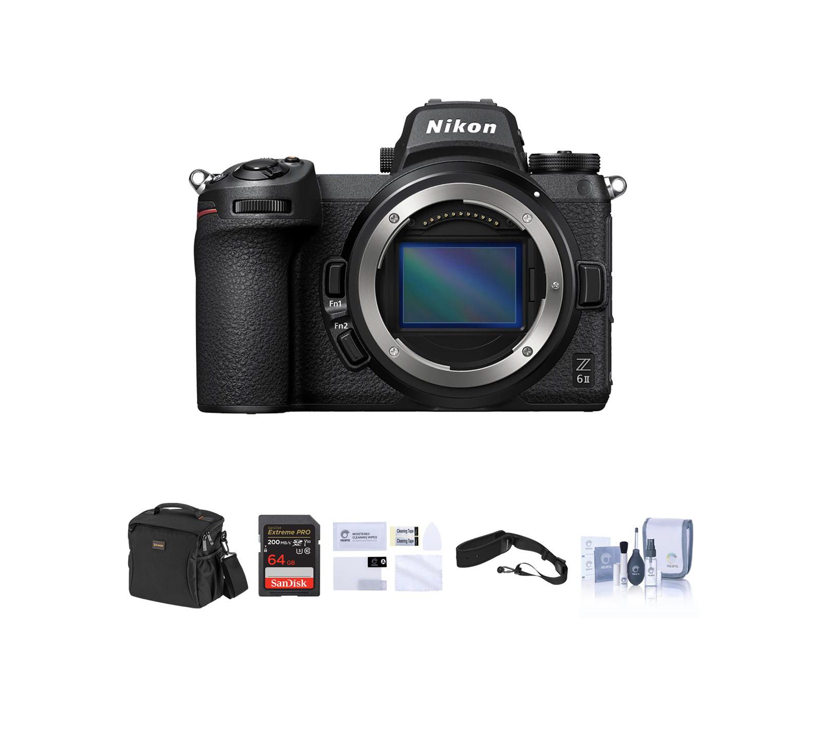 Nikon Z 6II Mirrorless Camera, Bundle with 32GB SD Card, Bag, Sling Strap