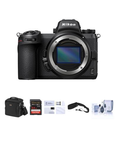 Беззеркальная камера Nikon Z 6II, комплект с картой SD 64 ГБ, сумкой, защитной пленкой для экрана, ремнем через плечо и набором для чистки