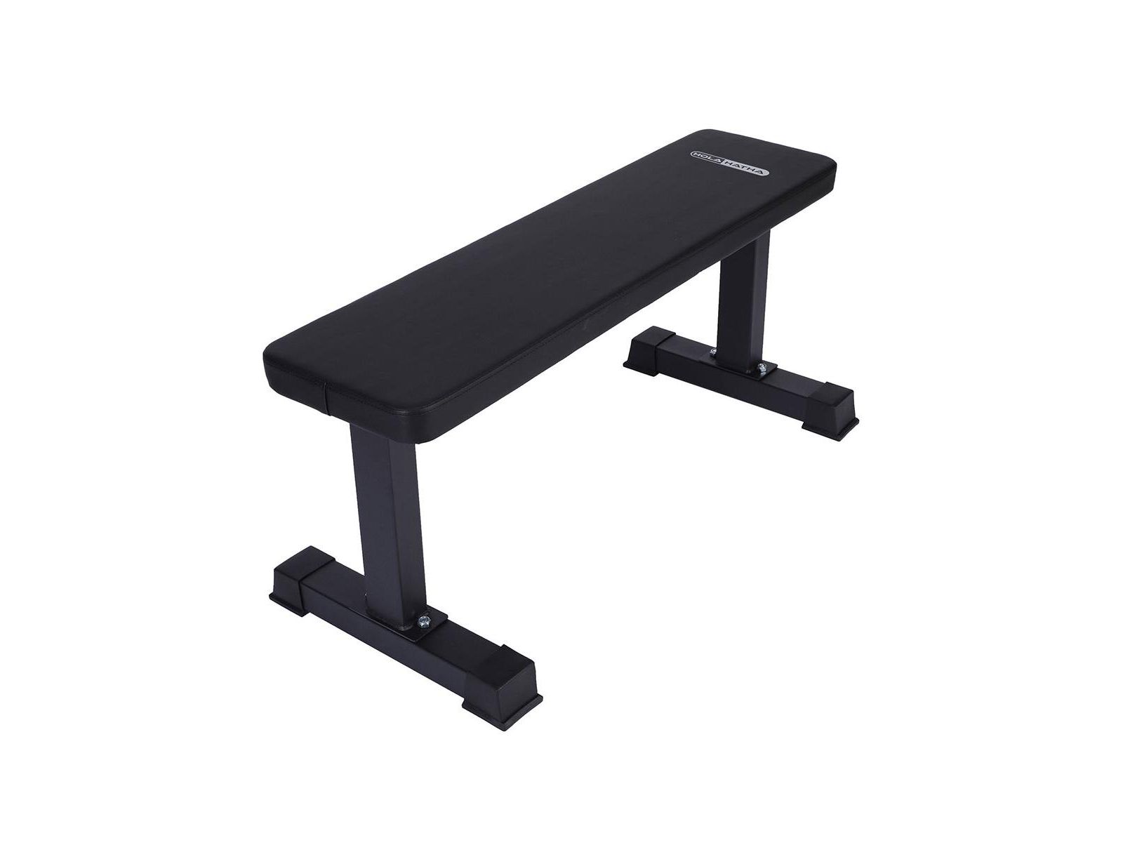 HolaHatha Steel Frame Foam Padded Flat Freeweight Bench for Weight Training
