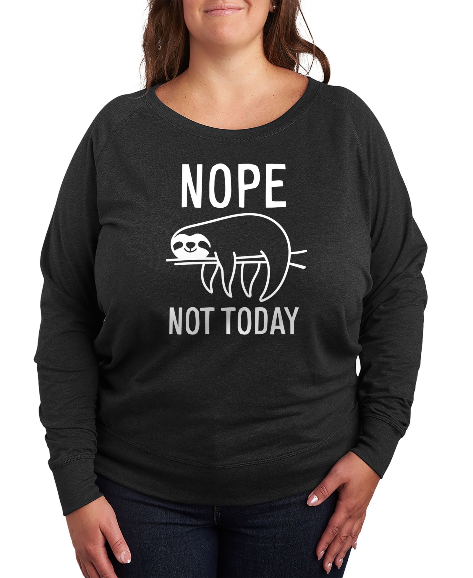 Hybrid Apparel футболка Plus Size Sloth Nope Not Today Graphic