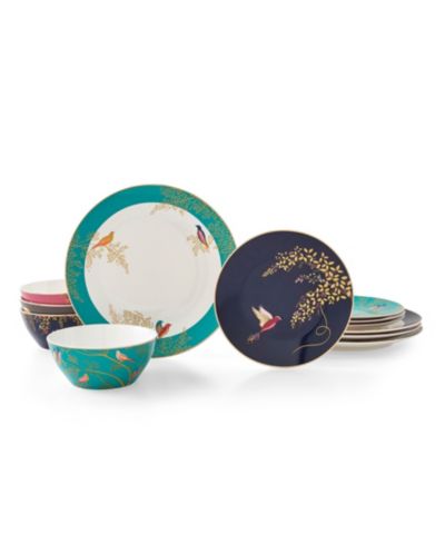 Portmeirion Sara Miller Chelsea 12 Piece Dinnerware Set, Service for 4
