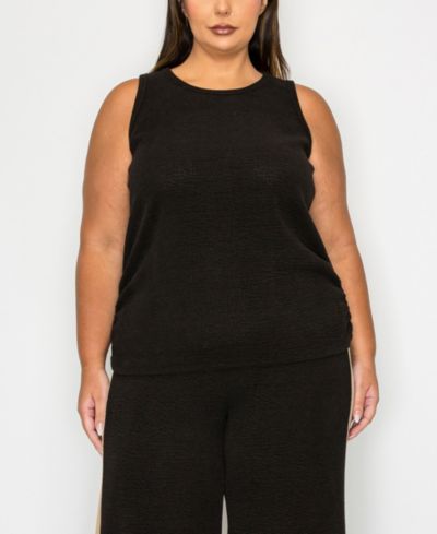 Женский майка COIN 1804 Plus Size с текстурированным трикотажем и вырезом лодочкой