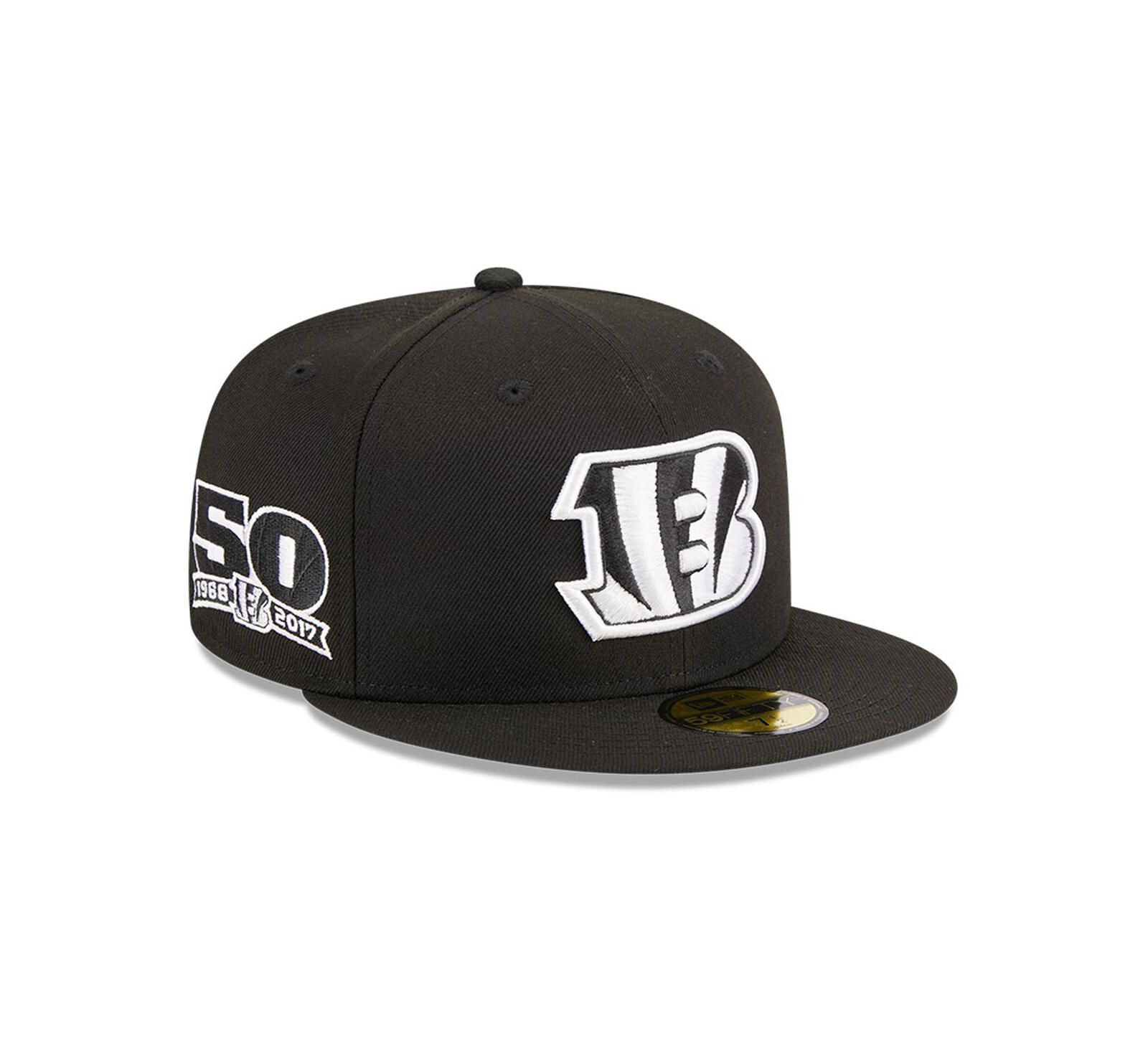 New Era Men's Black Cincinnati Bengals Main Patch 59FIFTY Fitted Hat