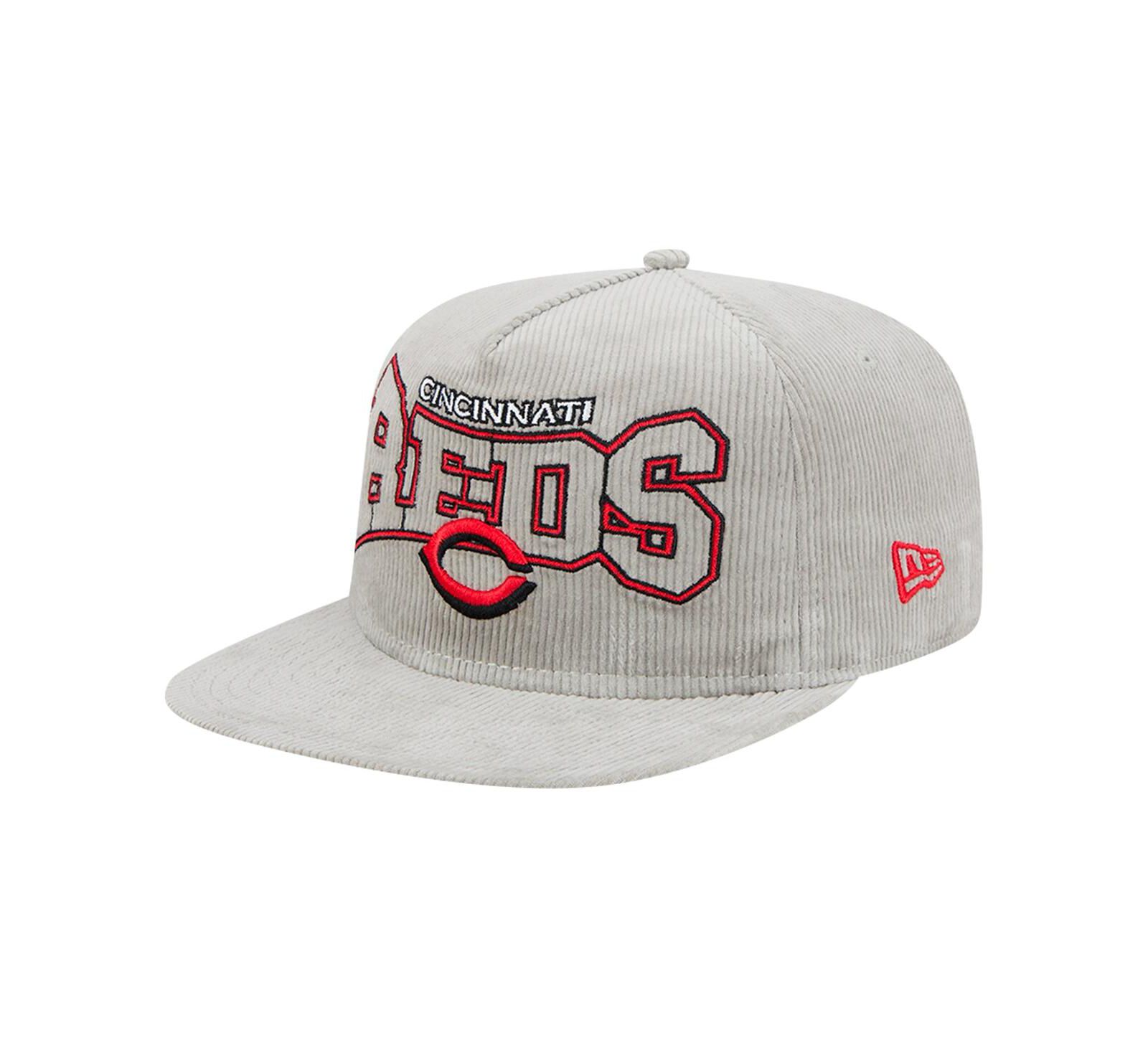 Мужская кепка New Era Gray Cincinnati Reds Corduroy Golfer Snapback