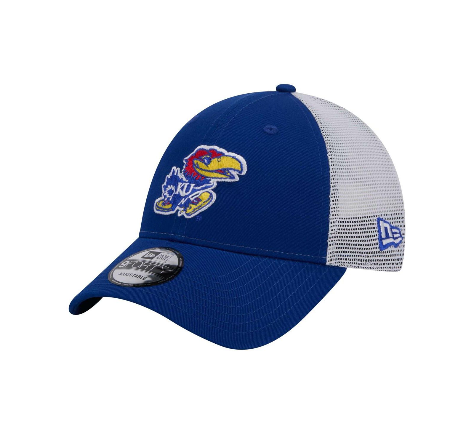 Мужская кепка New Era Royal Kansas Jayhawks Trucker 9FORTY Adjustable Hat