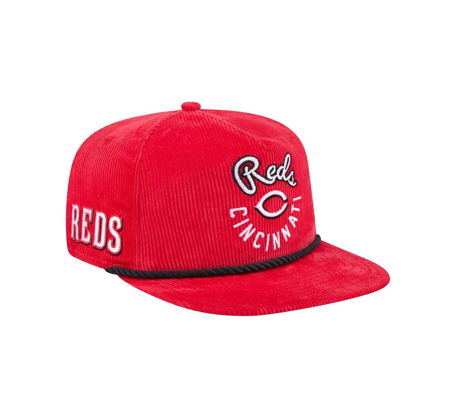New Era Мужская регулируемая кепка-гольф Cincinnati Reds Full Circle Corduroy красная