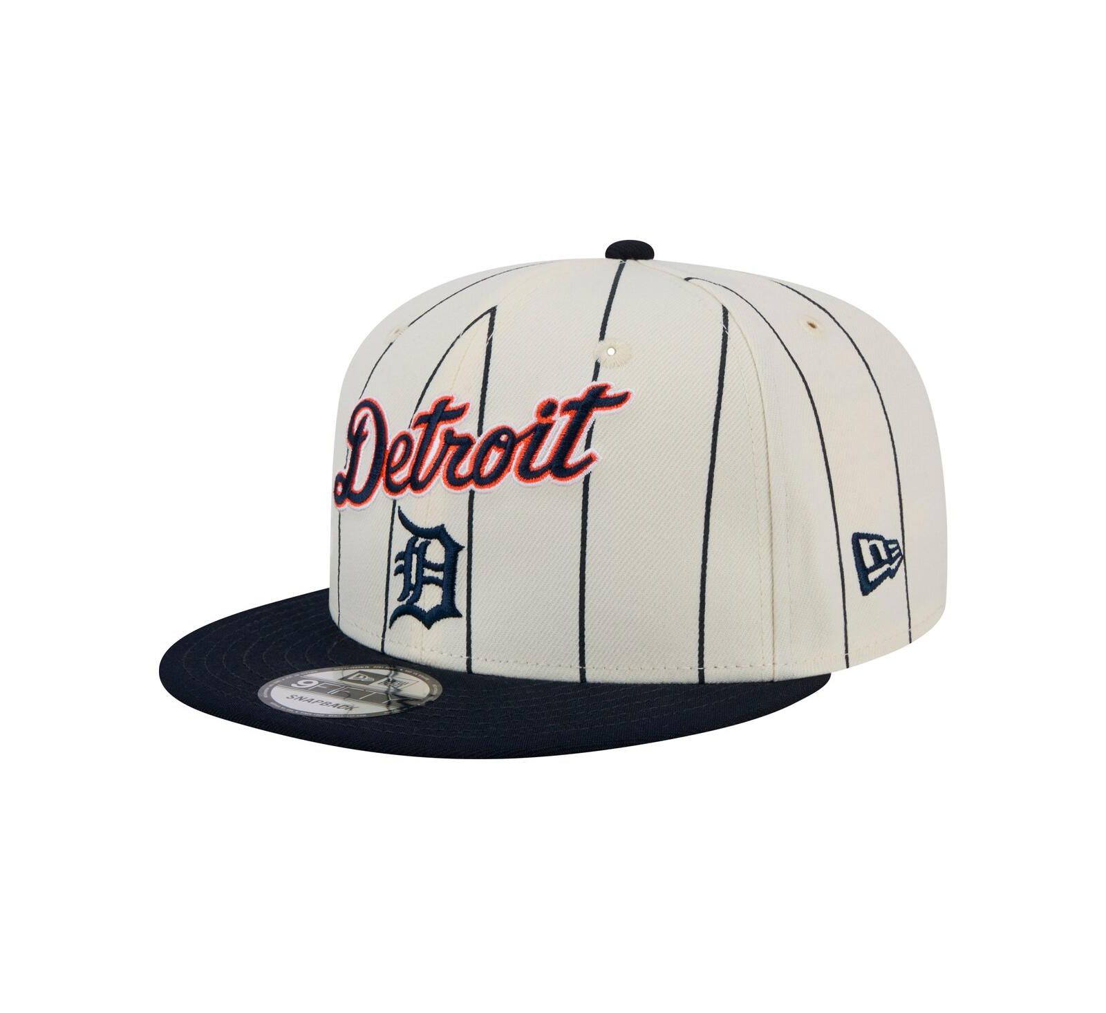 New Era Men's White Detroit Tigers Jersey Pinstripe 9FIFTY Snapback Hat
