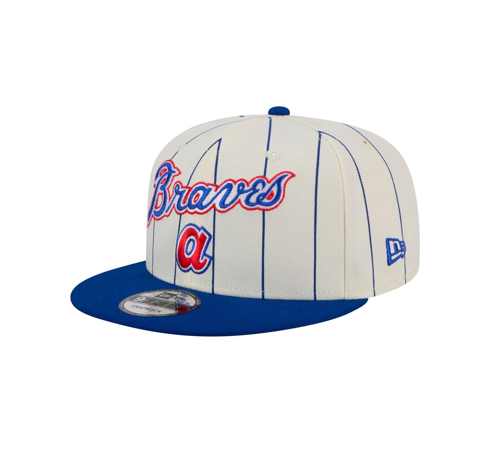 Мужская кепка New Era Atlanta Braves Pinstripe 9FIFTY Snapback White