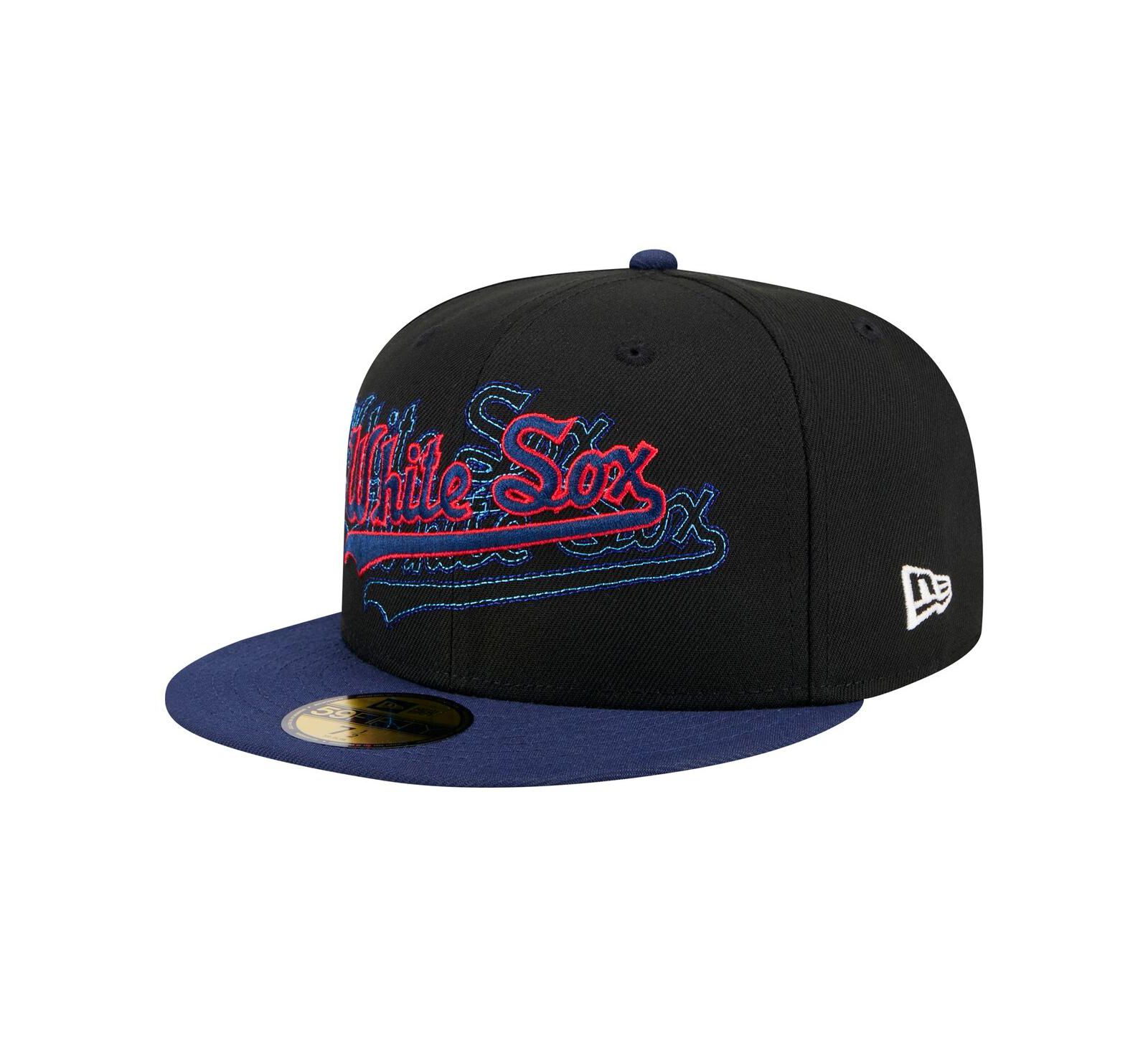 New Era Мужская кепка 59FIFTY Chicago White Sox Shadow Stitch, черная