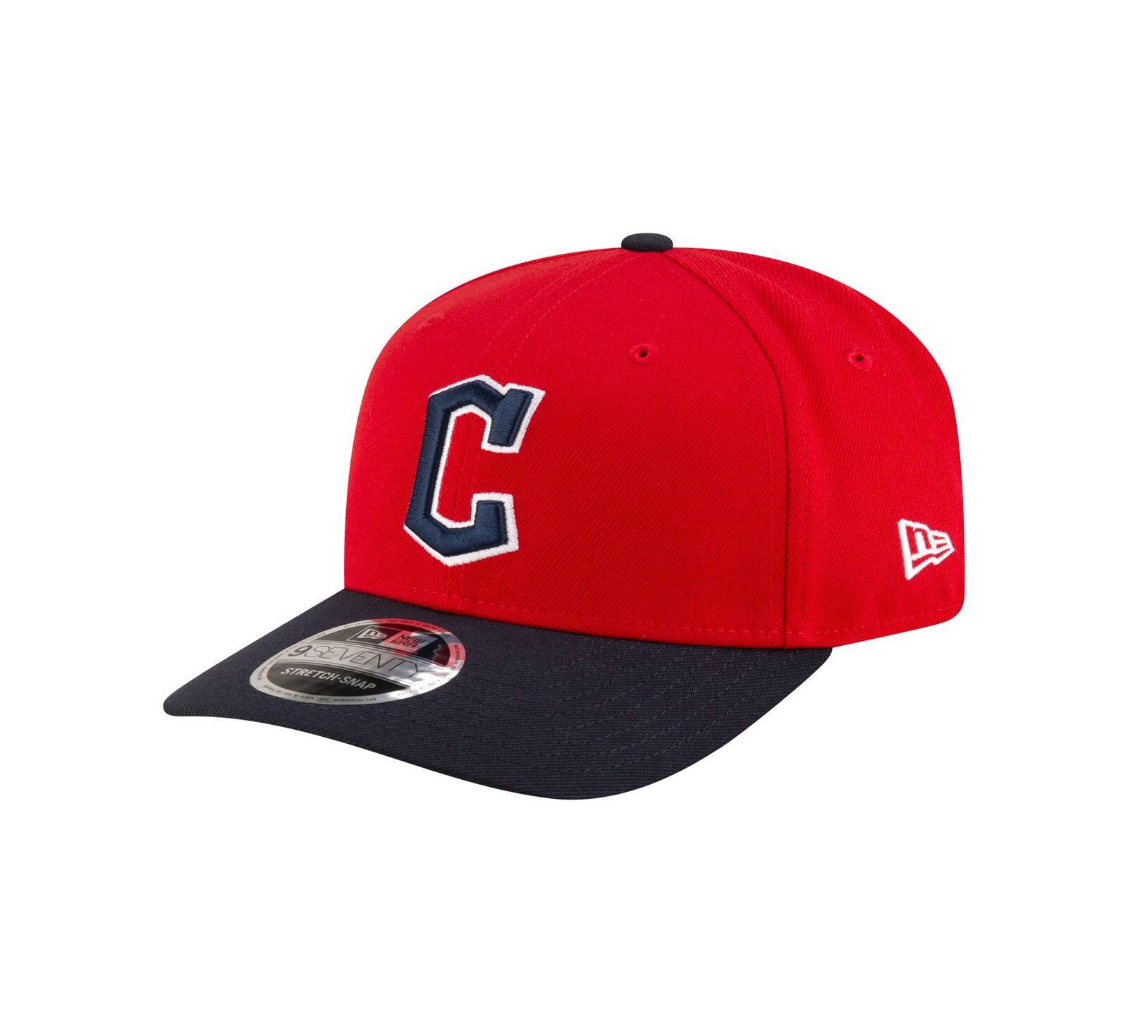 Мужская регулируемая кепка New Era Cleveland Guardians Player Replica 9SEVENTY, красно-черная