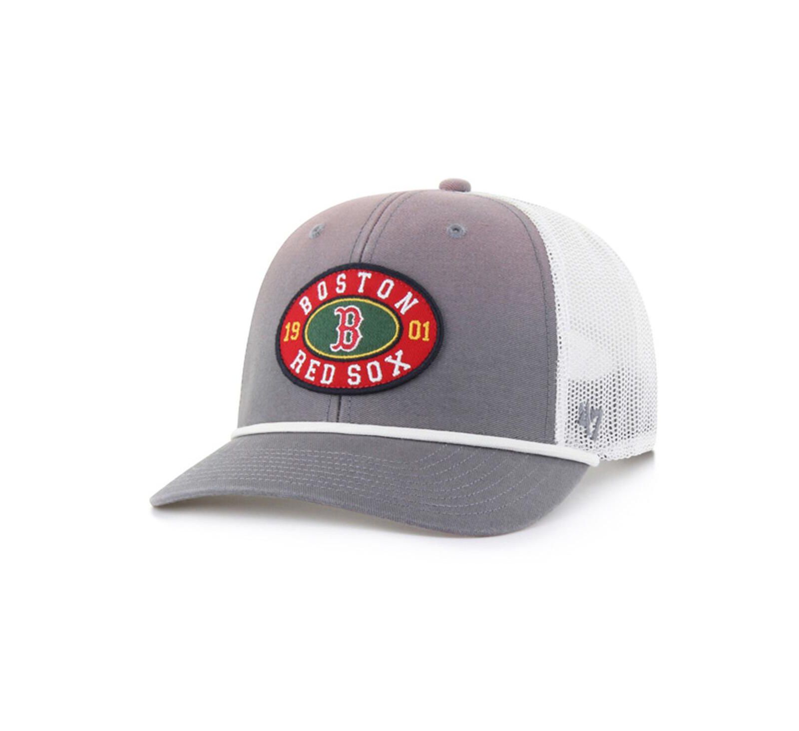 Мужская кепка '47 Brand Boston Red Sox Tide Sweep Rope Trucker, серая/белая