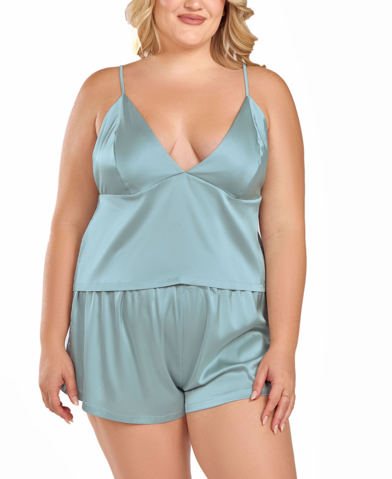 Комплект iCollection Women's Satin Crop Cami и Short