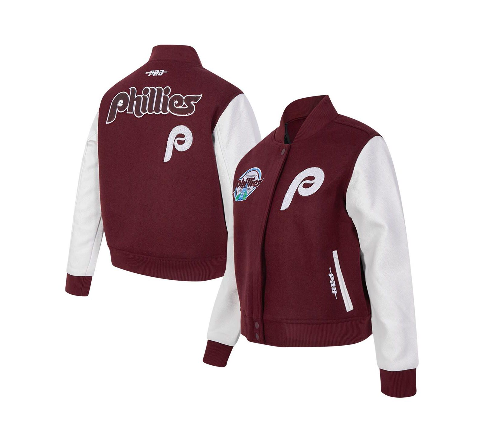 Женская куртка Pro Standard Philadelphia Phillies Game Day Classics, бордовая, шерстяная varsity