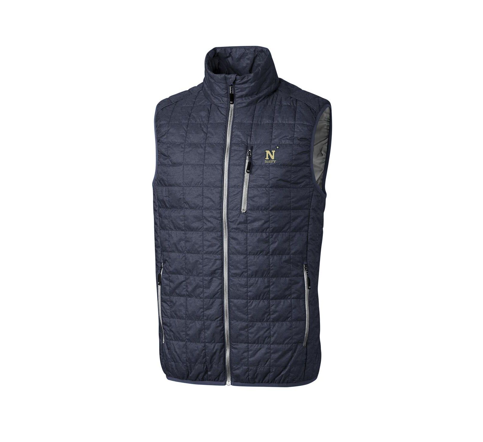 Мужской жилет Cutter & Buck Navy Midshipmen Rainier на молнии