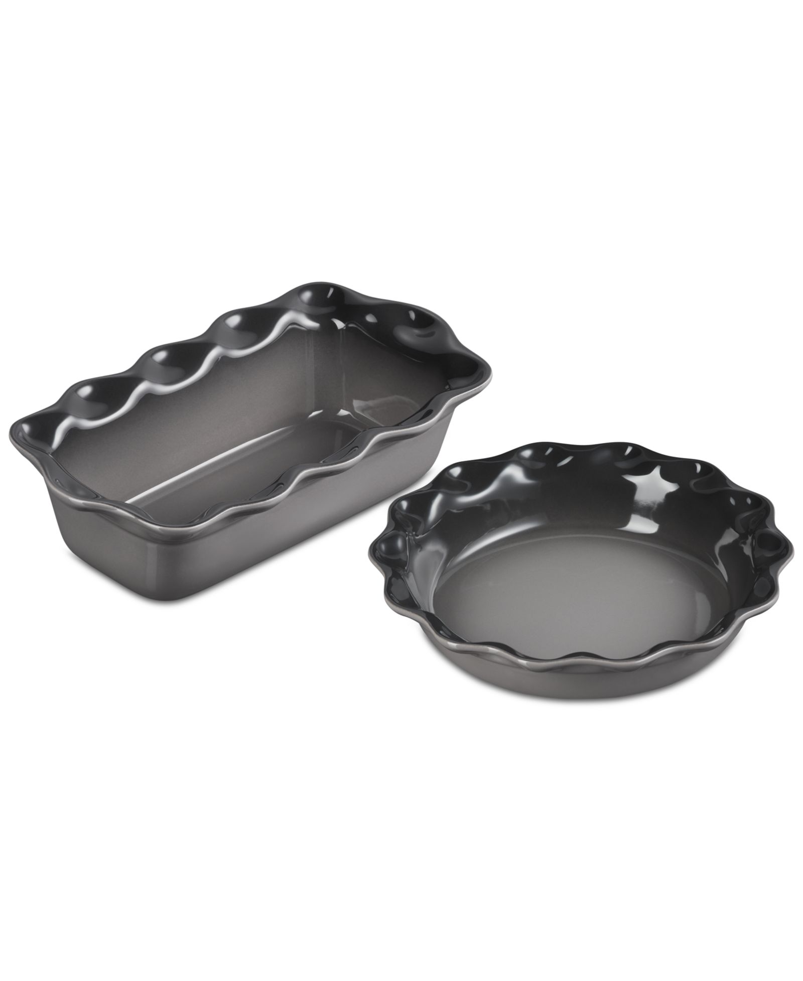 Le Creuset Stoneware Heritage Pie Dish & Fluted Loaf Pan Set