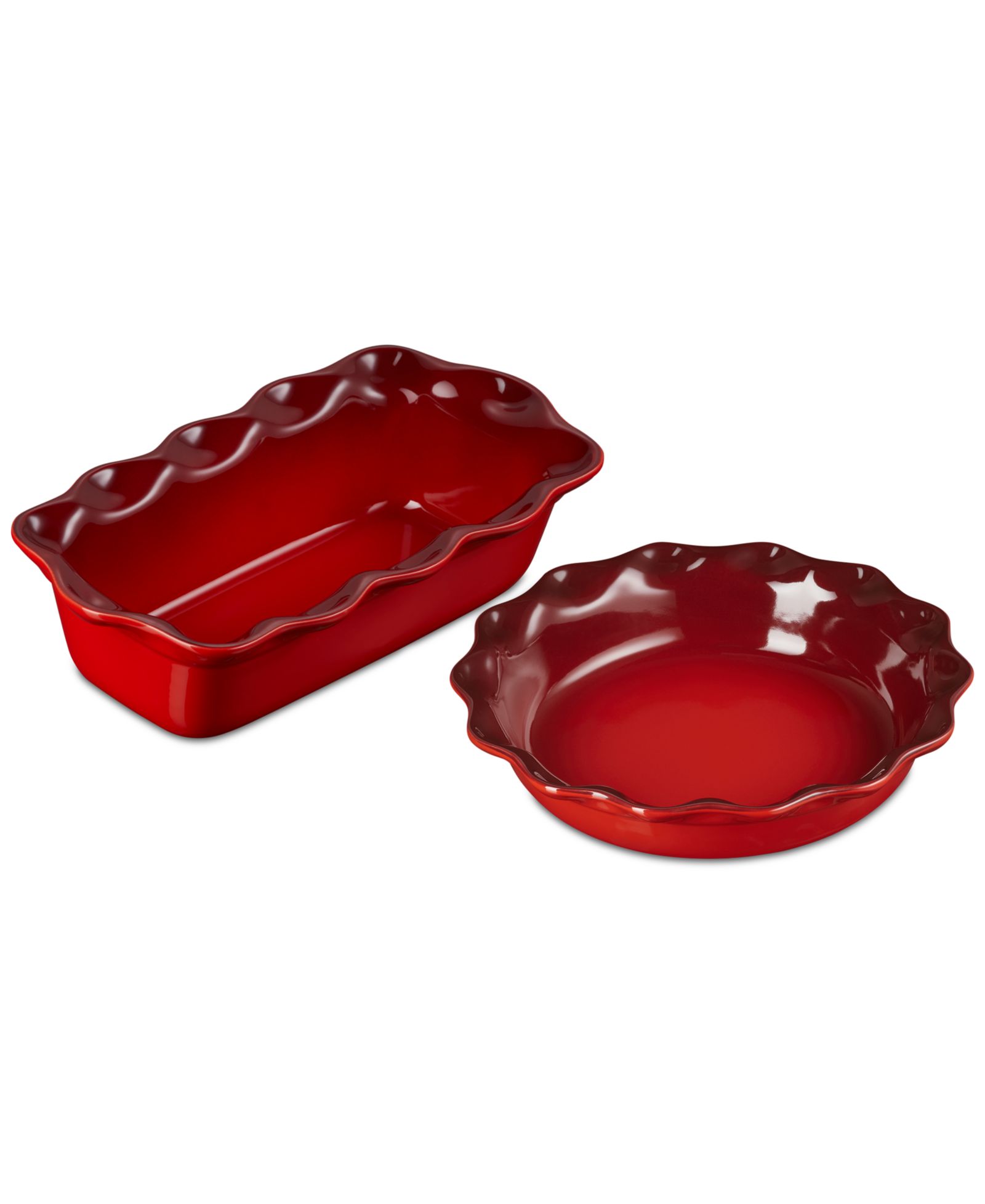 Le Creuset Набор: форма для пирога Heritage Pie Dish & Fluted Loaf Pan из каменной керамики