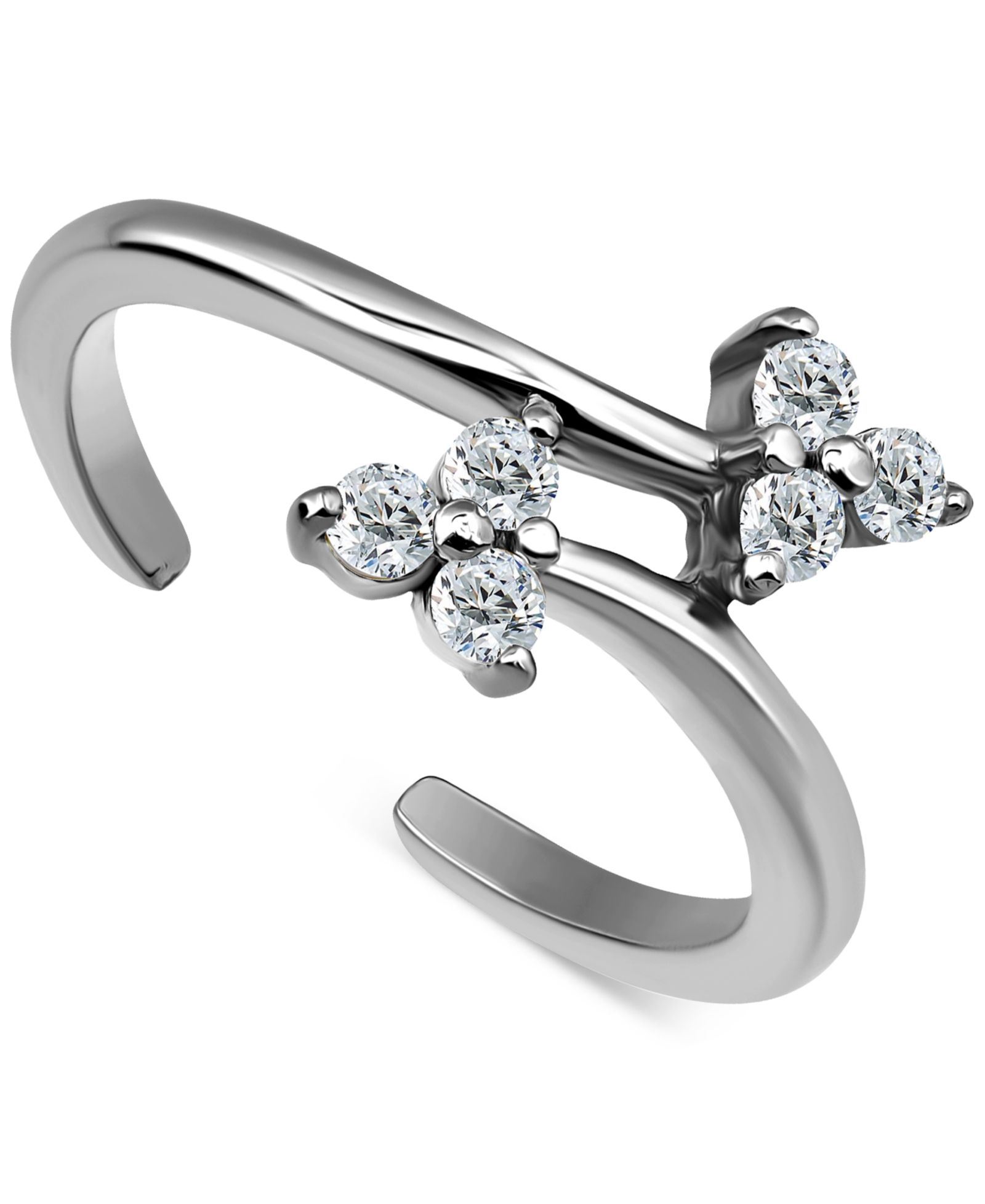 Кольцо Giani Bernini Triple Round Cubic Zirconia Cluster Adjustable Toe Ring