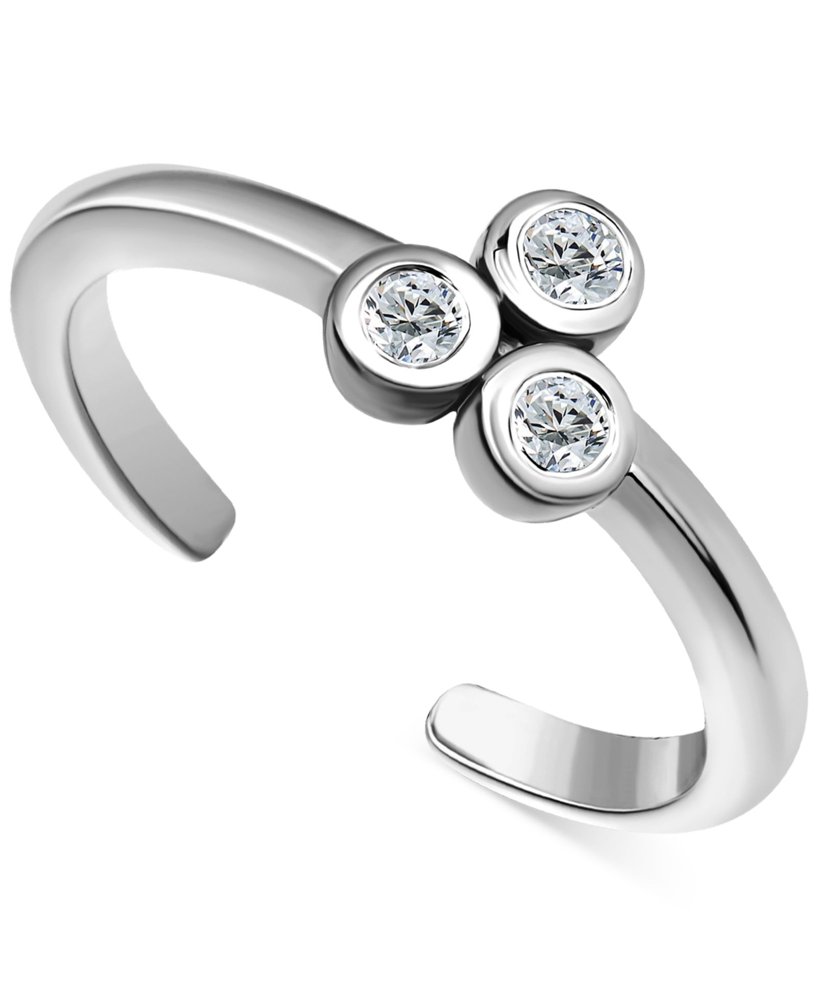 Регулируемое кольцо на палец Giani Bernini Triple Cubic Zirconia Cluster