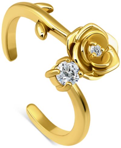 Кольцо Giani Bernini Cubic Zirconia Rose Adjustable Toe Ring 18k Gold-Plated Sterling Silver