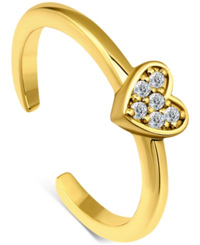 Giani Bernini Cubic Zirconia Heart Adjustable Toe Ring in Sterling Silver (also in 18k Gold-Plated Sterling Silver), Exclusively at Macy's