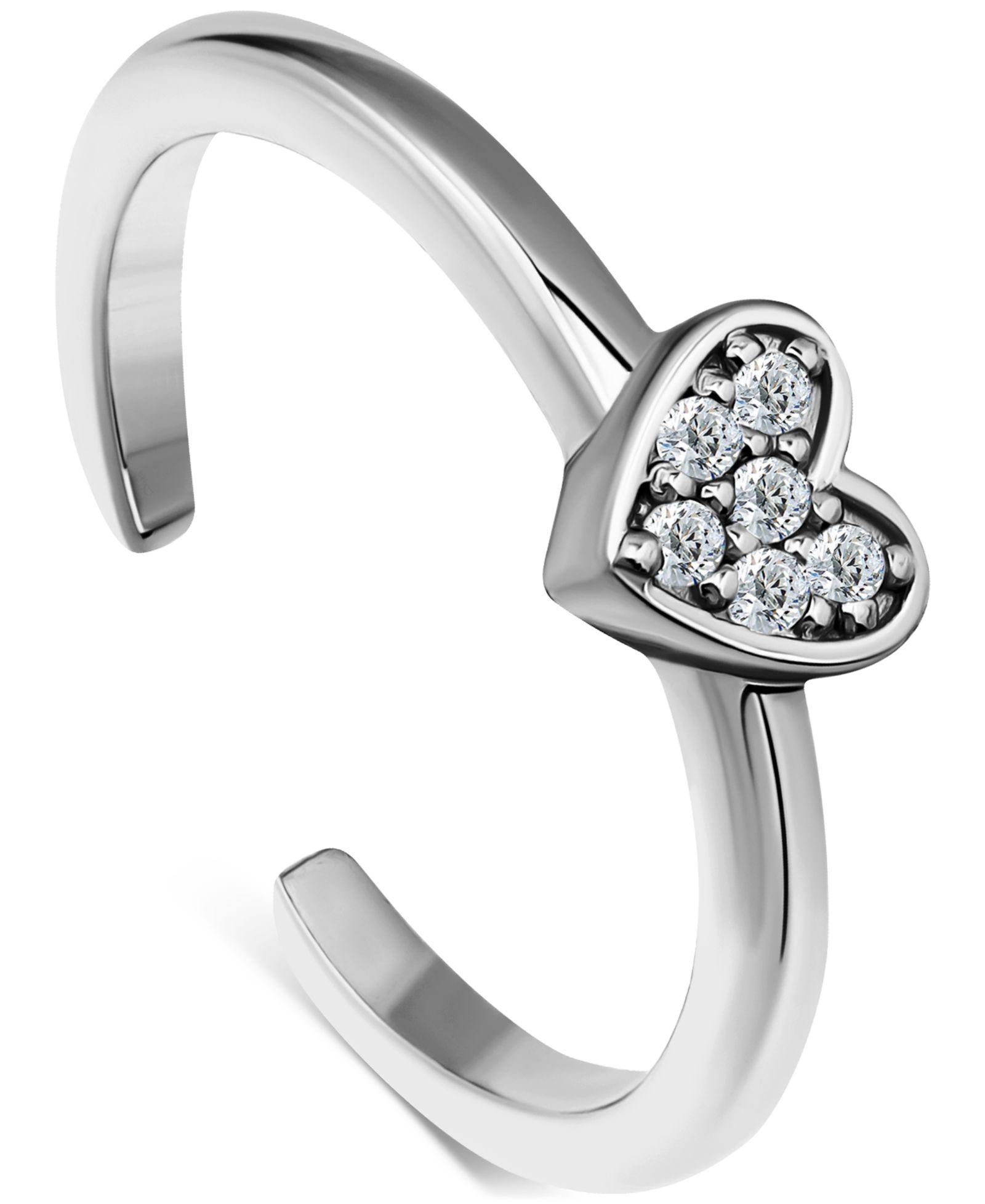 Giani Bernini Cubic Zirconia Heart Adjustable Toe Ring in Sterling Silver (also in 18k Gold-Plated Sterling Silver), Exclusively at Macy's