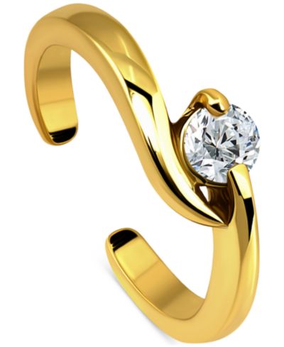 Кольцо для пальца с регулируемым размером Cubic Zirconia из стерлингового серебра