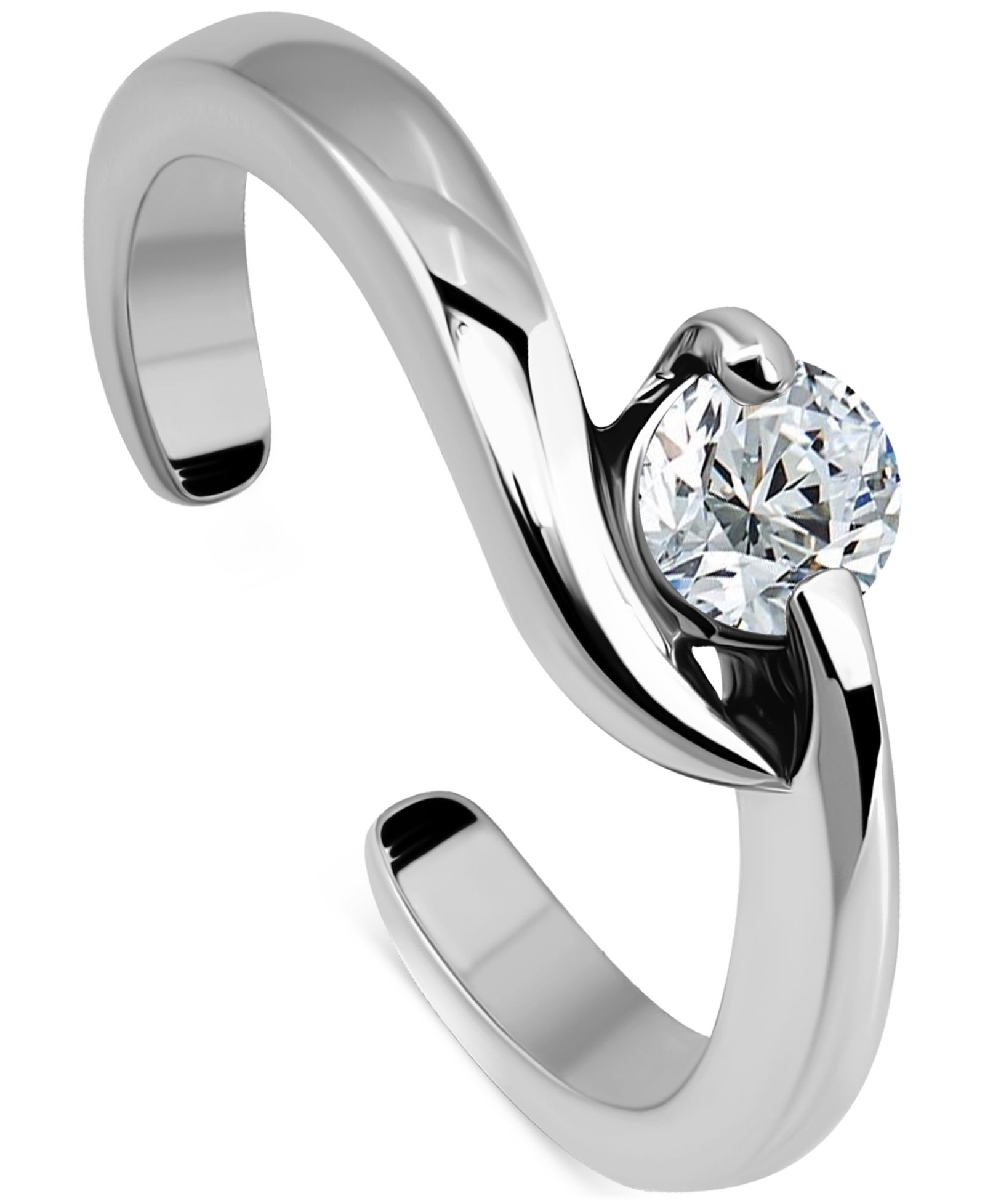 Giani Bernini Cubic Zirconia Bypass Adjustable Toe Ring in Sterling Silver (also in 18k Gold-Plated Sterling Silver), Exclusively at Macy's