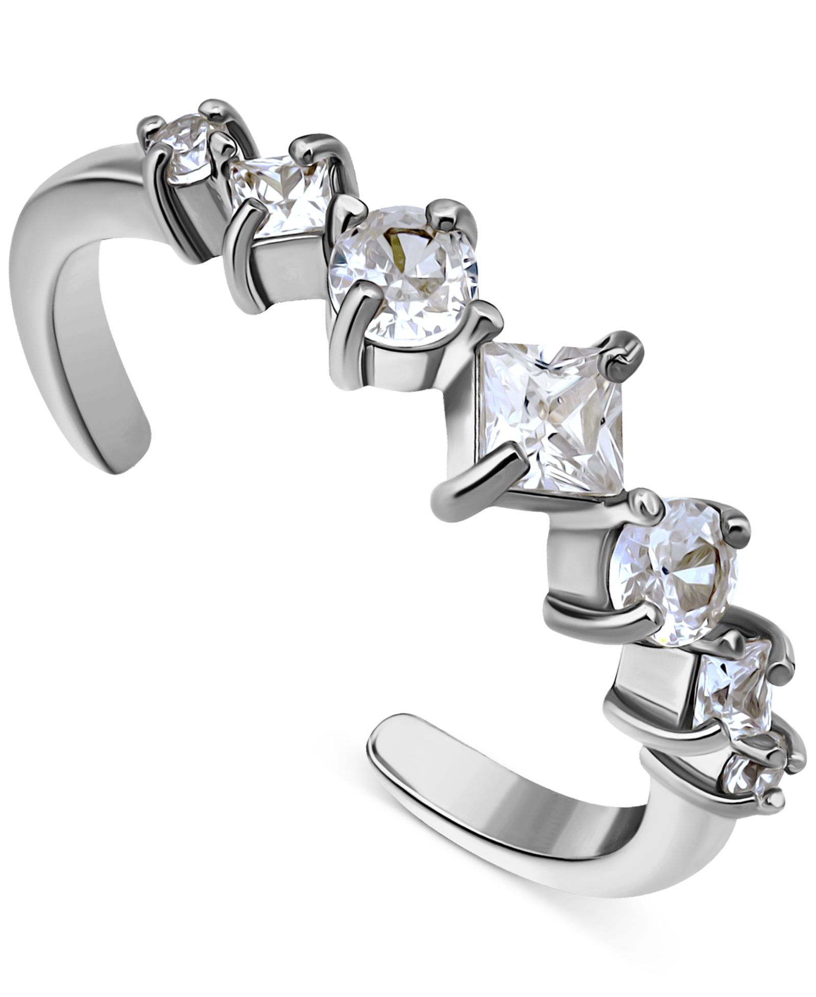 Кольцо Giani Bernini Mixed-Cut с кубическим цирконием, регулируемое, с напылением 18k Gold-Plated на стерлинговом серебре