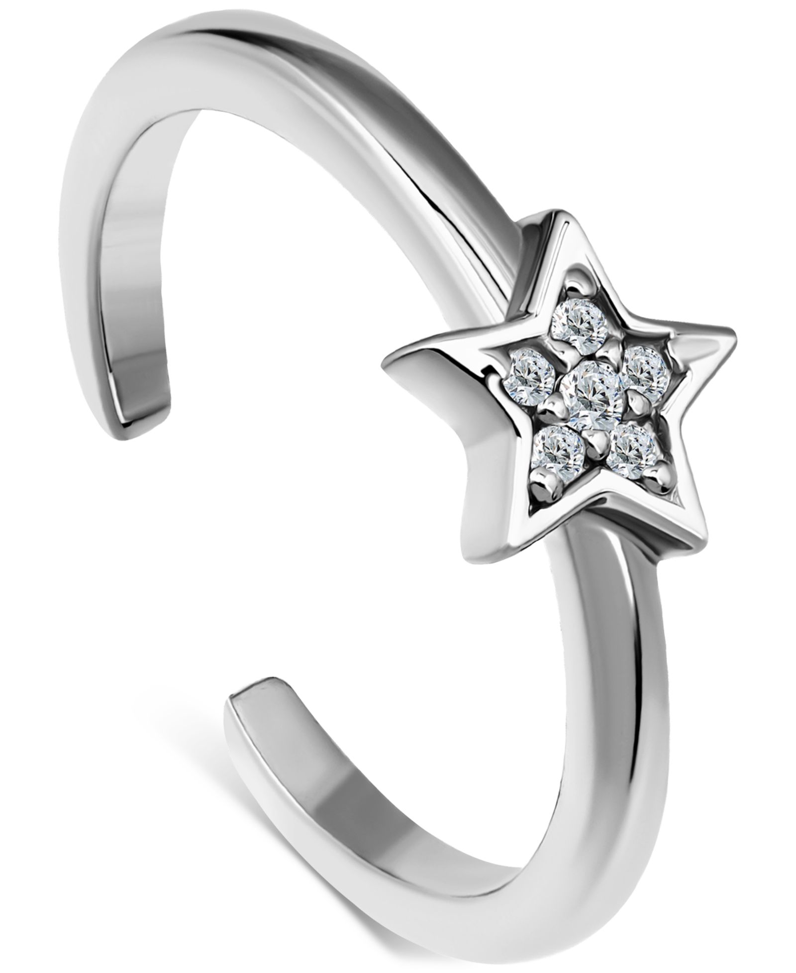 Кольцо Giani Bernini Cubic Zirconia Star Adjustable Toe Ring Sterling Silver