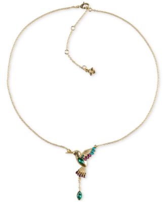 Ожерелье Patricia Nash Gold-Tone Stone & Bead Hummingbird Statement Necklace, 18" + 3" extender