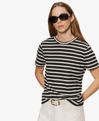 Sanctuary Женский Striped Crewneck Textured T-Shirt
