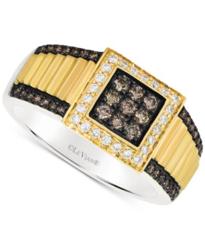 Мужское кольцо Le Vian Chocolatier® с бриллиантами Chocolate и Vanilla в 14k Gold и Sterling Silver