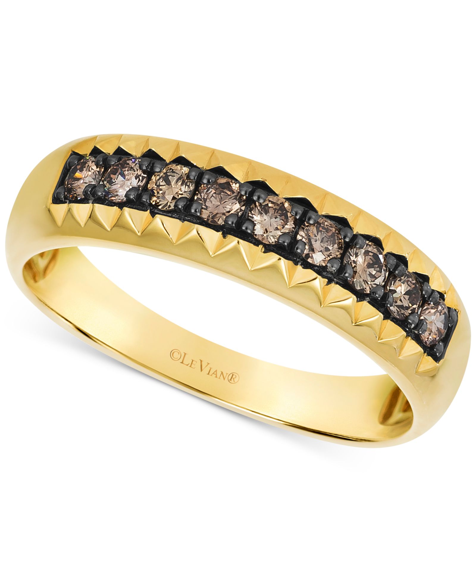Le Vian Chocolatier® Men's Chocolate Diamond Band (1/2 ct. t.w.) in 14k Gold
