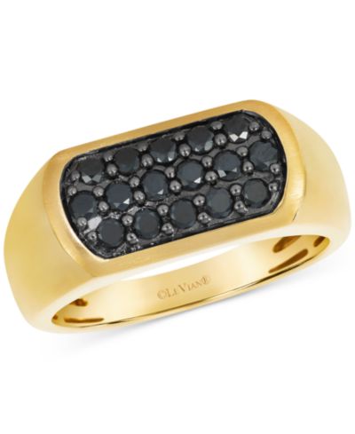 Le Vian® Мужское кольцо с черным бриллиантом Le Vian Blackberry Oval Cluster в 14k золоте