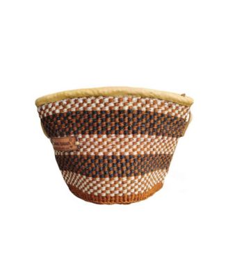 SAWA SAWA сумка через плечо из сизаля ручной работы с узором Damier